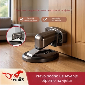 Yuma magnetski podni stopper za vrata, bez bušenja, nevidljivo prianjanje, protiv kolizija, za kupaonicu i spavaću sobu