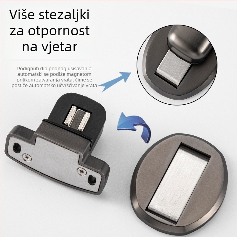 Yuma magnetski podni stopper za vrata, bez bušenja, nevidljivo prianjanje, protiv kolizija, za kupaonicu i spavaću sobu