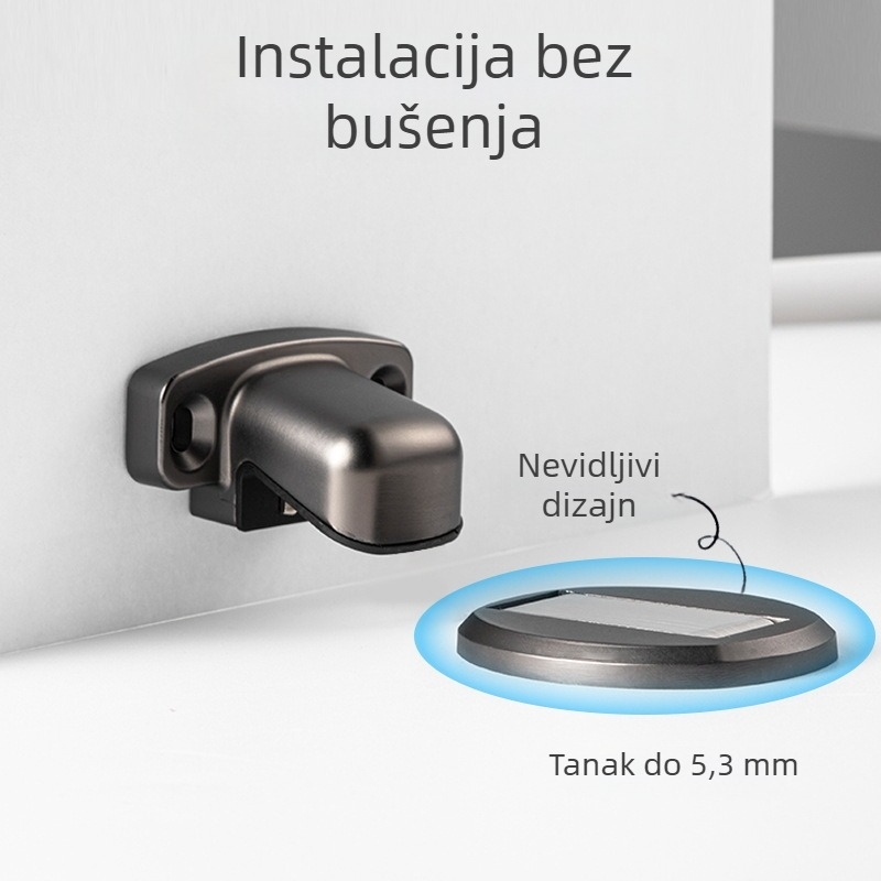 Yuma magnetski podni stopper za vrata, bez bušenja, nevidljivo prianjanje, protiv kolizija, za kupaonicu i spavaću sobu