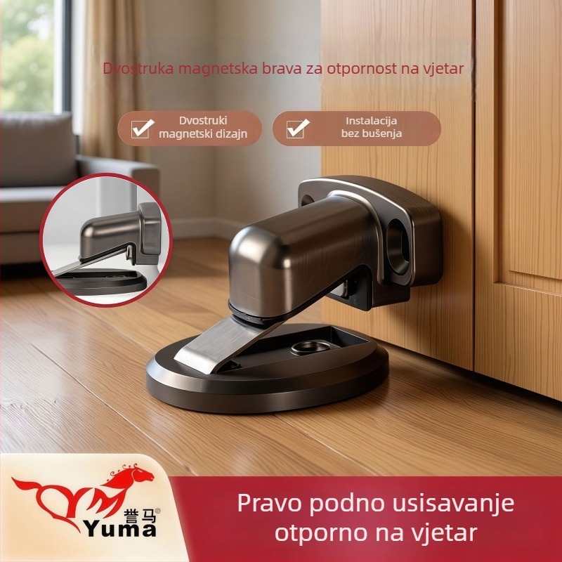 Yuma magnetski podni stopper za vrata, bez bušenja, nevidljivo prianjanje, protiv kolizija, za kupaonicu i spavaću sobu
