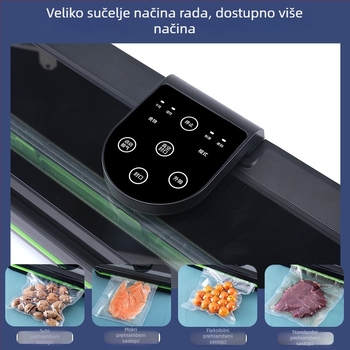 Potpuno automatska vakuumska zatvarač za kuhinju, dvostruka uporaba – suho i mokro pakiranje, sa staklenim panelom