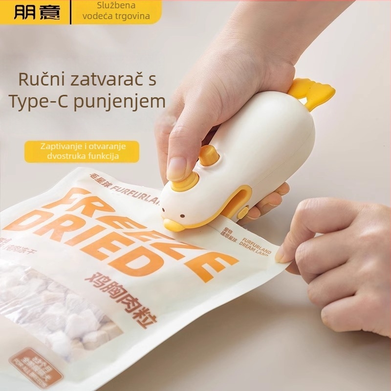Mali ručni punjivi zatvarač za plastične vrećice, sladak mini zatvarač za grickalice