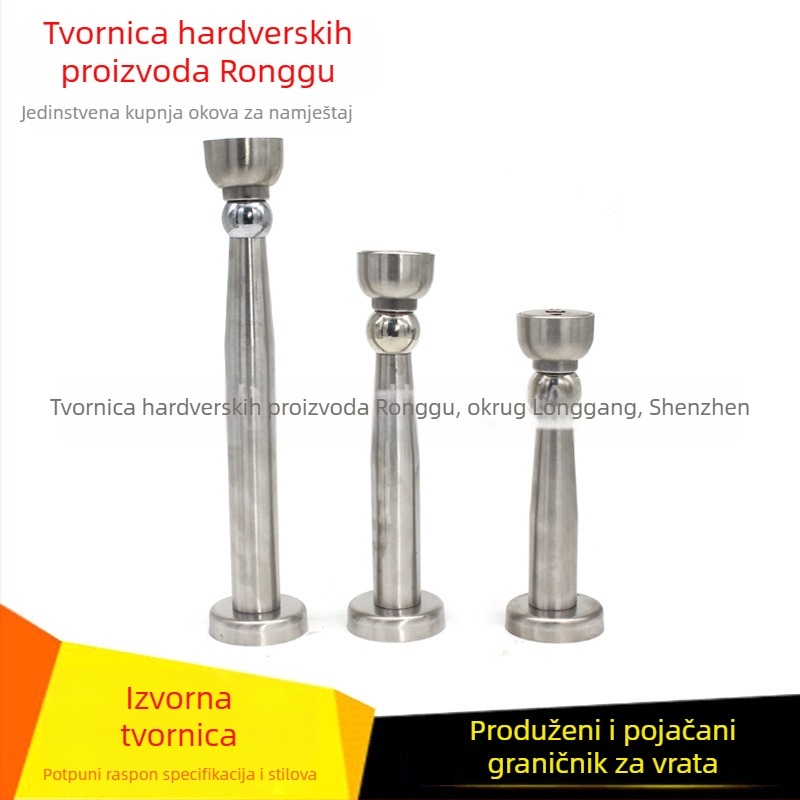 Prošireni držač vrata od nehrđajućeg čelika, jak magnet, montaža na zid, unutarnja upotreba, duljine 9,5 cm, 15 cm, 17 cm i 22 cm