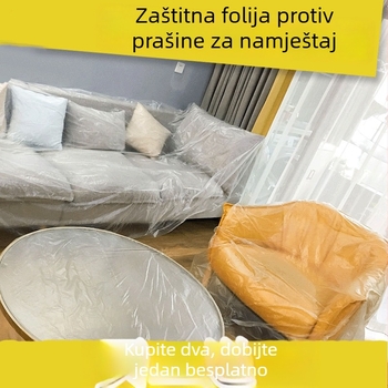 Jednokratna pokrivač za krevet protiv prašine, zaštita namještaja i kauča, plastična zaštitna folija za dekoriranje