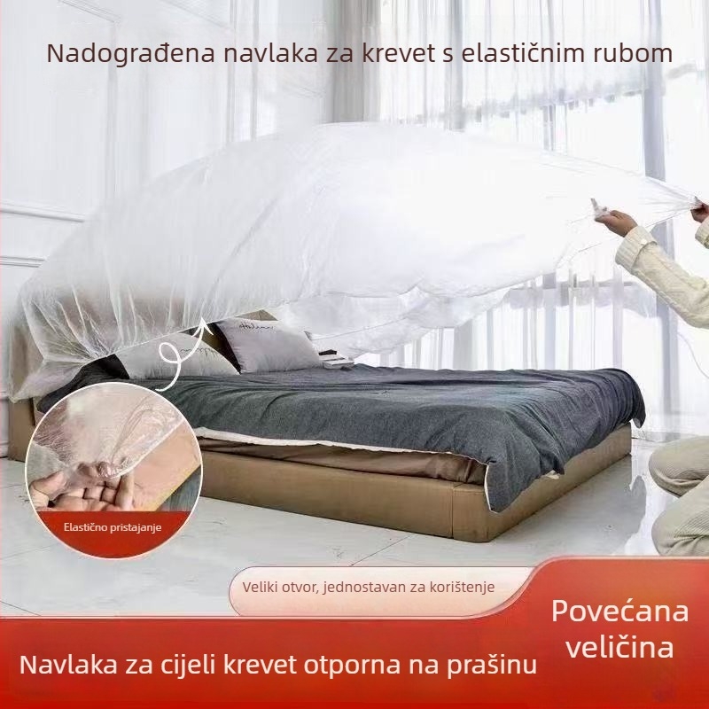 Jednokratno pokrivalo za krevet s elastičnim rubom, plastična zaštitna navlaka za kauč i namještaj, navlaka za dječji krevetić, navlaka za dom