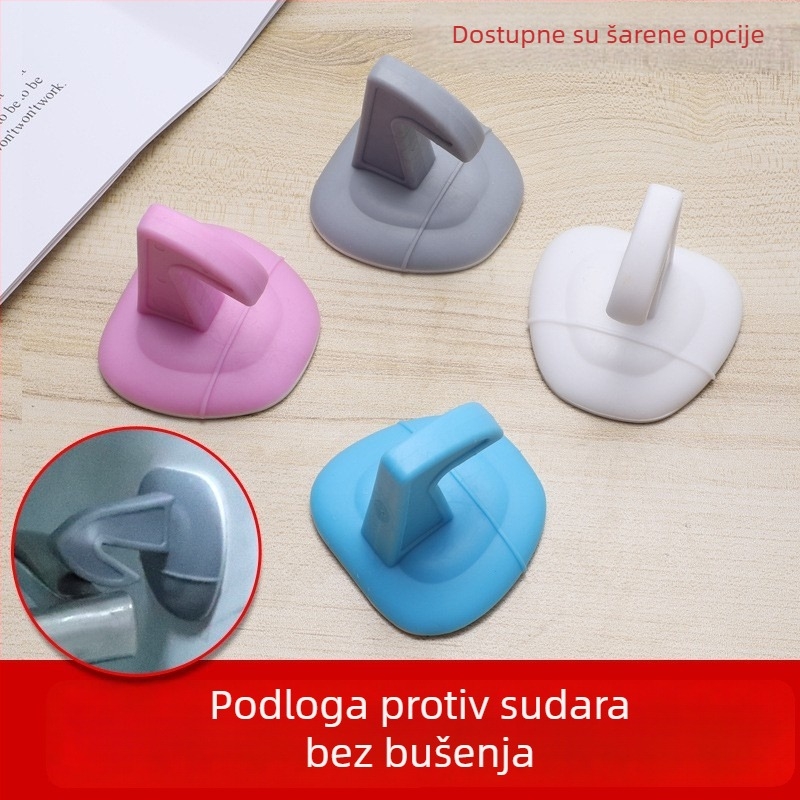 Silikonski zaštitnik vrata protiv sudara s čitačem otiska prsta, bez bušenja, zaštita ručke vrata, tlmič vrata, moderan minimalistički dizajn