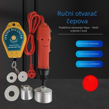 Kompaktni ručni električni zatvarač kapica za staklene i plastične boce — zatvaranje i zatezanje kapica (poluautomatni)