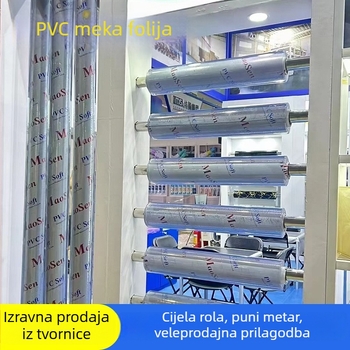 Prozirni PVC stolni ubrus u rolni s izgledom kristalnog stakla, vodootporan, otporan na masnoće, bez mirisa, mekana površina