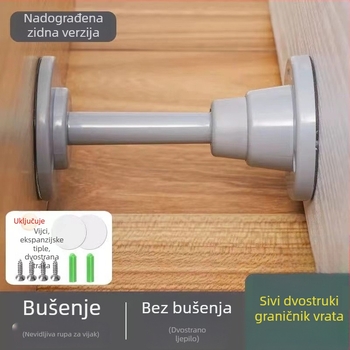 Tiši ugrađeni štoper za vrata sa silikon tamponom – za unutarnje i ulazne vrata, bez bušenja