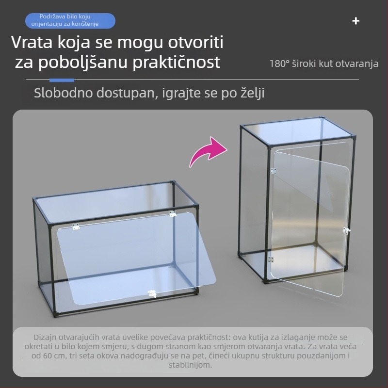 Akrilna vitrina s vratima za figure i modele, kutija za skladištenje LEGO blind kutija, prozirni zaštitni poklopac Gundam