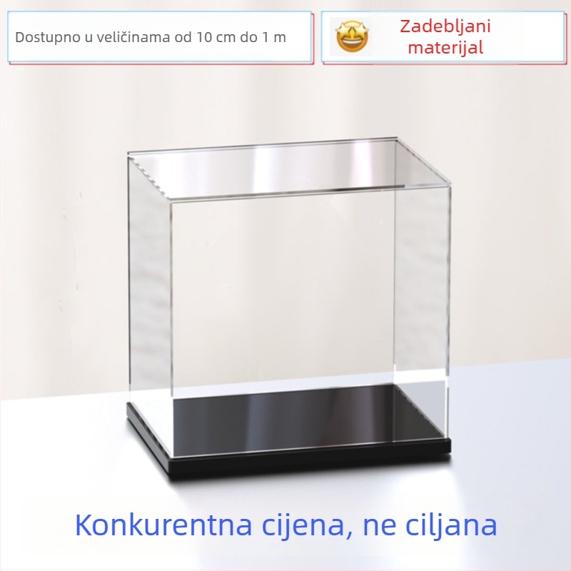 Akrilna kutija za izložbu s poklopcem za blokove, skladištenje igračaka i modela, zaštita od prašine, može se slagati
