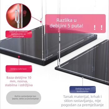 Prozirna akrilna kutija za izlaganje s poklopcem za blokove za slaganje, zaštita od prašine, pogodno za slaganje, kapacitet 1 L
