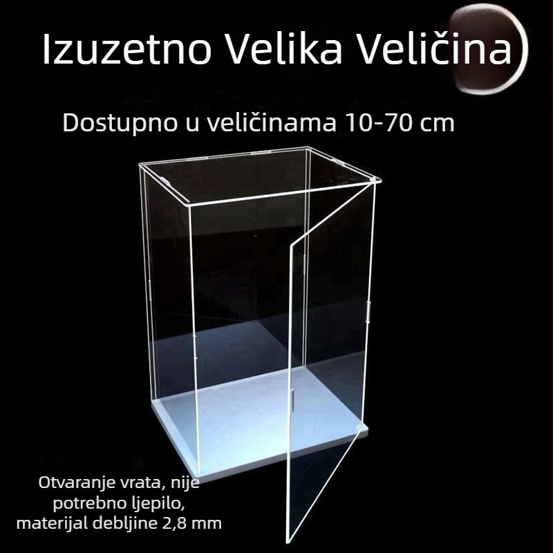 Prozirna akrilna kutija za izložbe s zaštitom od prašine za modele automobila i konstrukijske blokove