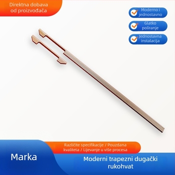 Trapezasta duga ručka od aluminijske legure za ormariće, garderobe, ladice, ormariće za cipele i vrata