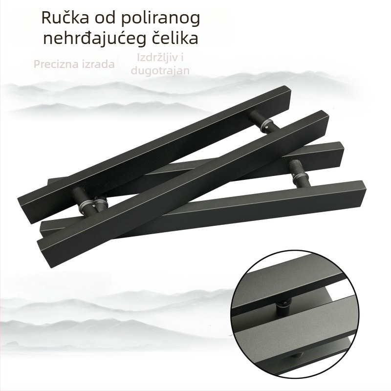 Ručka od nehrđajućeg čelika za staklena vrata, velika ručka za vrata za KTV i hotele, luksuzna velika ručka