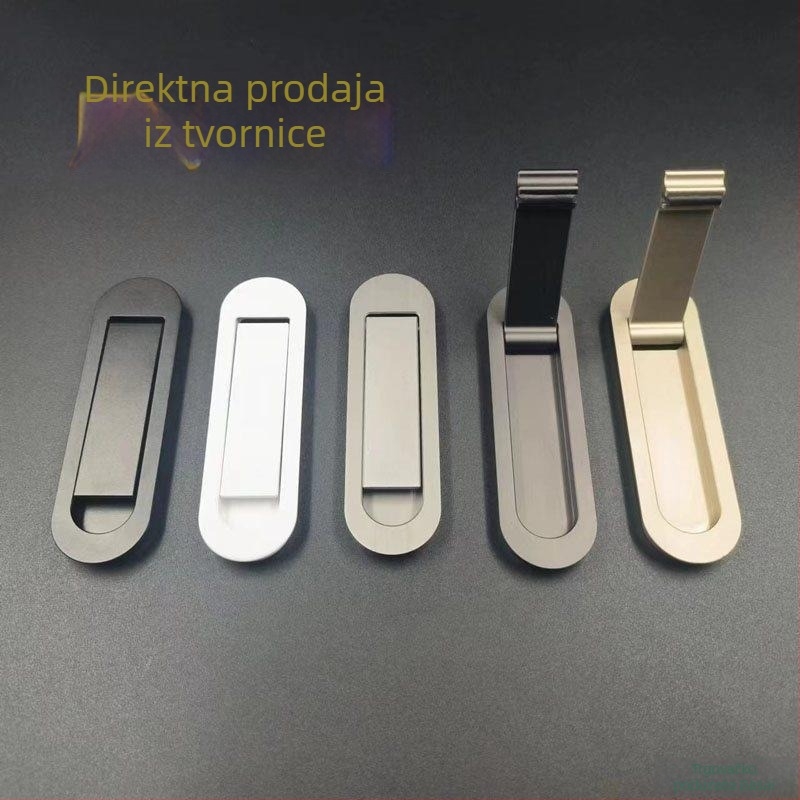 Drška za džepna vrata sa skrivenim mehanizmom, Push-Pull, ugrađena i površinski montirana, aluminijska legura za klizna vrata, odvojiva