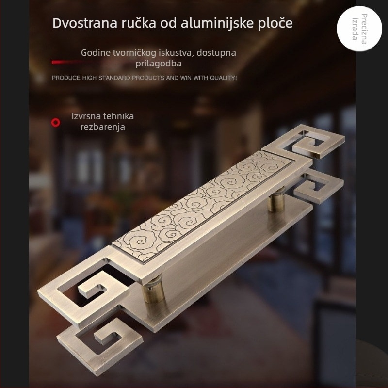 Dvostrano rezbarena aluminijska kvaka za staklena i drvena vrata