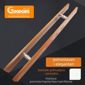 Drška za vrata od masivnog drveta u kineskom stilu, ukrašena, pogodno za graviranje, velika ručka