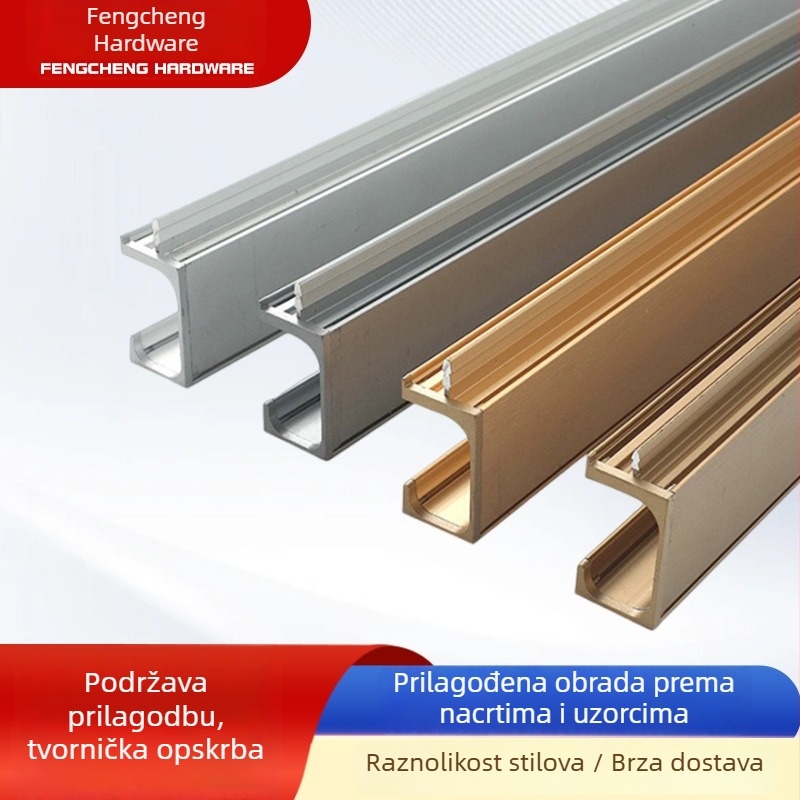 G-oblik ručka za namještaj od aluminijske legure sa utorom, skrivena duga ručka za ormare, prilagodljiva