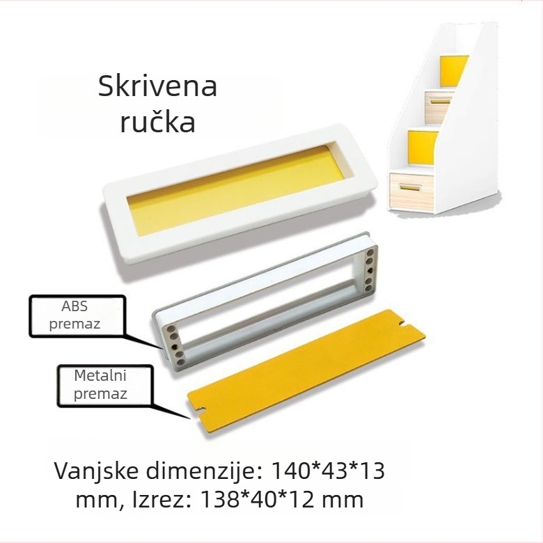 Ugrađena skrivena drška za garderobe, ladice i vrata ormarića