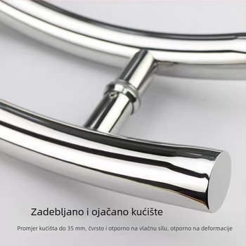 Drška za staklena vrata sa S-oblikom fiksnog stopala, za klizna i drvena vrata — moderni minimalistički set ulaznih vrata