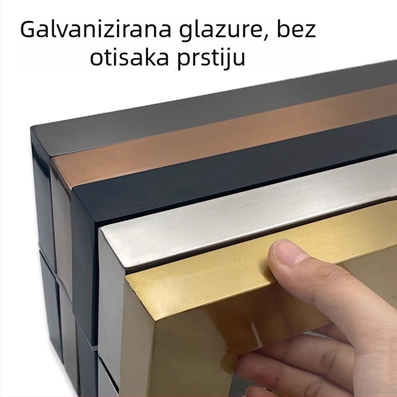 Drška za vrata od nehrđajućeg čelika, crni kvadratni profil, jednostrano zakrivljen dizajn, za staklena i drvena vrata te klizna vrata