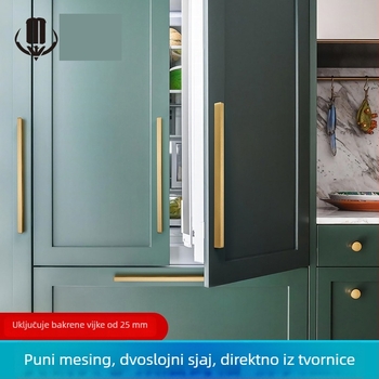 Moderna minimalistička mesingana drška za ormariće i ladice