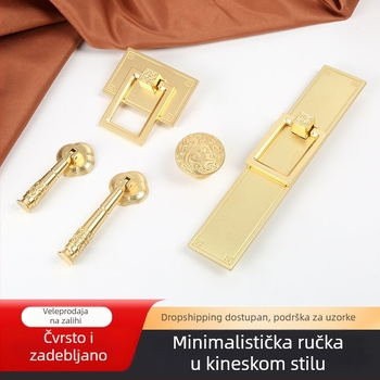 Prilagođena ručka za vrata ormara u novokineskom stilu, masivna drvena ručka za namještaj, hardver, retro ručka za ormariće i ladice