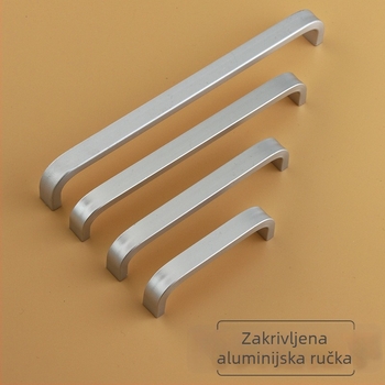 Čvrsta ručka od aluminijske legure s dva otvora za kuhinjske ormariće, minimalističkog dizajna