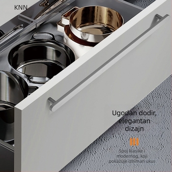 Ružičasto zlatna ručica za ormar, anodizirani aluminij, brušena površina, zakrivljen oblik, za vrata i ladice, moderni minimalistički stil