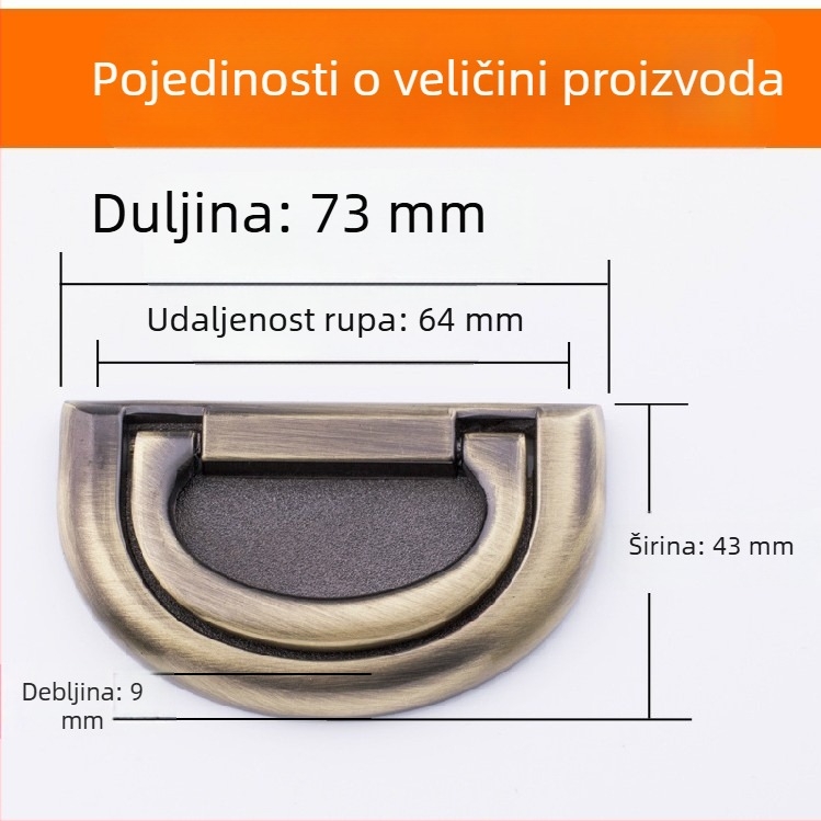 Ručka za ladicu u europskom stilu, antikna, skrivena, površinska montaža za ormariće i garderobu