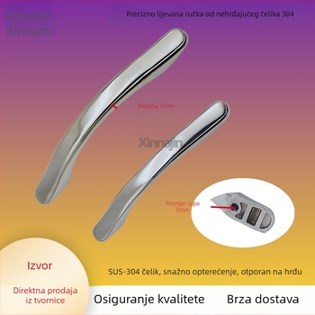 304 nehrđajući čelik – držač u obliku luka za ormariće, opremu, vrata i ladice – ogledni završetak, moderni minimalistički stil