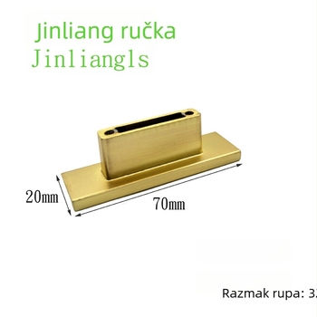 Moderna minimalistička ručka za garderobni ormar, cinkova legura, brušeni bakar završna obrada, 32 mm razmak rupa, metalni namještaj pribor