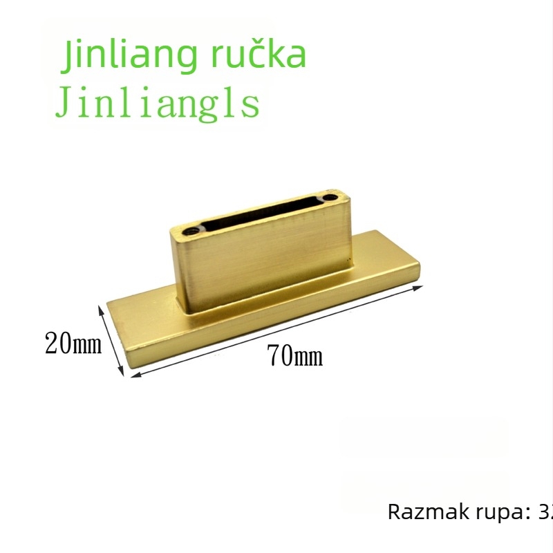 Moderna minimalistička ručka za garderobni ormar, cinkova legura, brušeni bakar završna obrada, 32 mm razmak rupa, metalni namještaj pribor