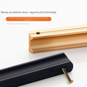 Nova duga ručka od aluminijskog legura za vrata garderobe, ručka za ormane i ladice, moderni minimalistčki stil, visokokvalitetna skrivena ručka vrata