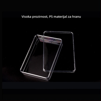 Prozirna PS kutija za pakiranje, injekcijski oblikovana, akrilna, s poklopcem, za hranu
