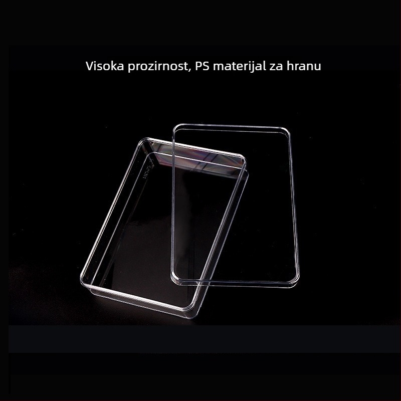 Prozirna PS kutija za pakiranje, injekcijski oblikovana, akrilna, s poklopcem, za hranu
