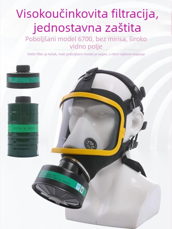 Potpuna maska za lice za sprej boje, pesticida i kemikalija – zaštita od toluena, vatre, prašine i mirisa