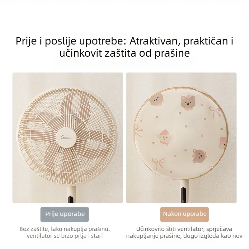 Dvostruki pokrov ventilatora, zaštitna mreža protiv pritiskanja djece, platneni zaštitni navlaka prašine, periva