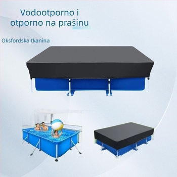 Vanjski pravokutni pokrov za bazen, vodootporan, UV-otporan, otporan na prašinu, crne boje, debeli i izdržljiv