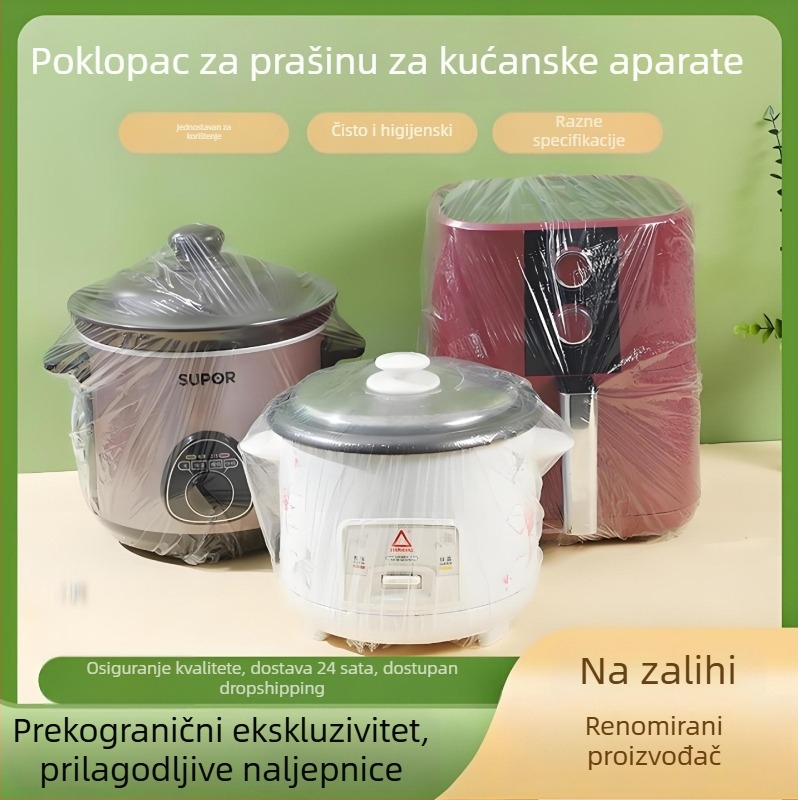 Jednokratno zaštitno kućište protiv prašine za električne uređaje i kućnu opremu, prozirni PE plastični zaštitnik, otporan na prljavštinu, prašinu i ulje.