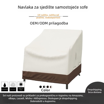 Navlaka za sofu za unutarnju i vanjsku upotrebu, prozračna i otporna na vlagu, Oxford tkanina sa srebrnim premazom, vodootporna zaštita za vrtne stolove i stolice