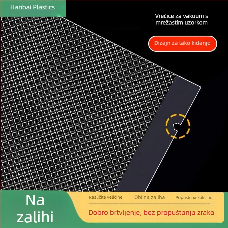 Vrećice za vakuumsko skladištenje s mrežastim uzorkom, kućne vrećice za zatvaranje hrane, automatske vakuumske vrećice