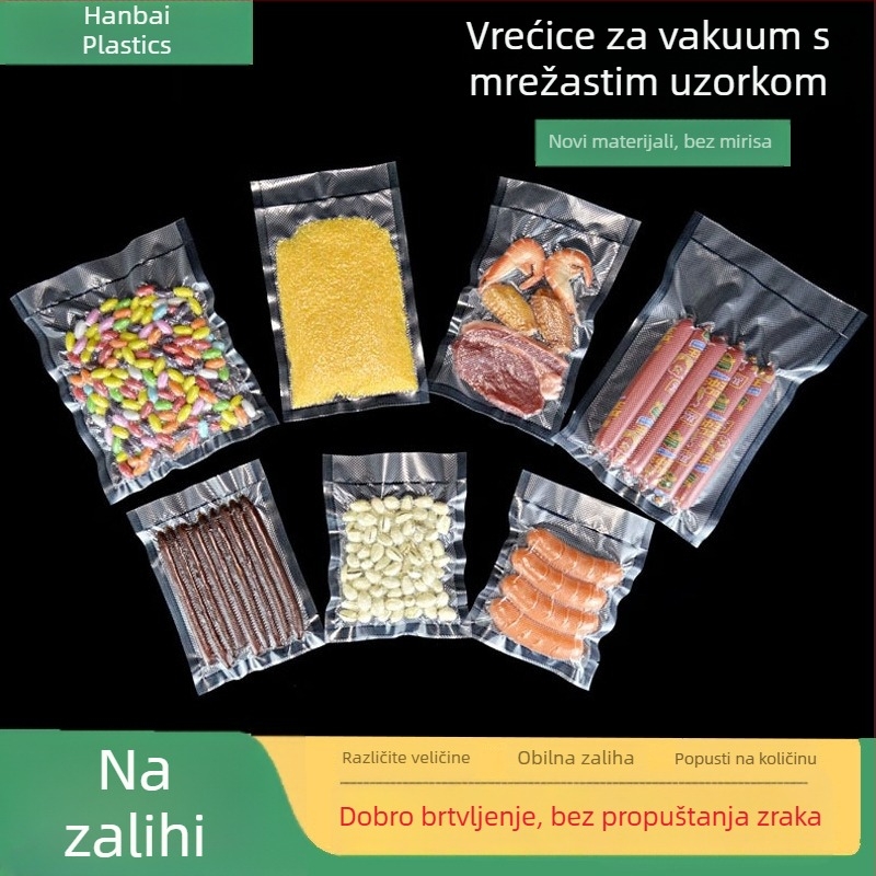 Vrećice za vakuumsko skladištenje s mrežastim uzorkom, kućne vrećice za zatvaranje hrane, automatske vakuumske vrećice