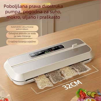 Automatska vakuumska mašina za zatvaranje za kućnu upotrebu, kompaktna za čuvanje hrane i pakiranje
