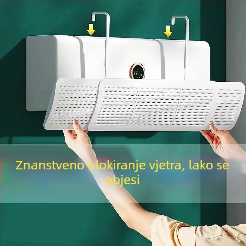 Novi tri u jedan deflektor zraka za klima-uređaj, kućna upotreba, bez ugradnje, štiti od izravnog strujanja zraka, proširiv, univerzalni zidni nosač