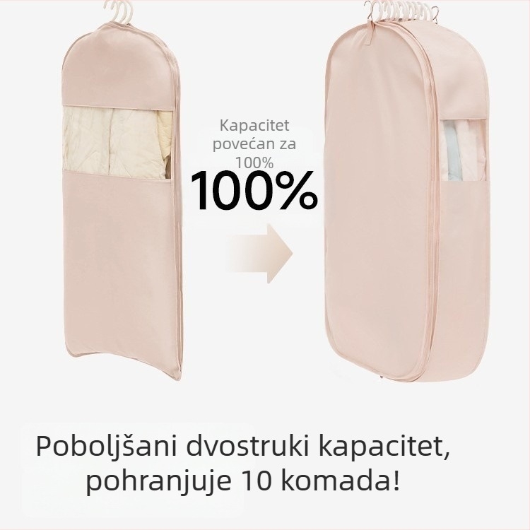 Prozirna zaštitna futrola za jakne s perjem, za vješanje u ormar