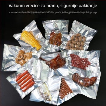 Najlon prozirna Yin-Yang vakuumska vrećica za hranu s aluminijskom folijom, vrećica s plosnim otvorom za kuhana jela