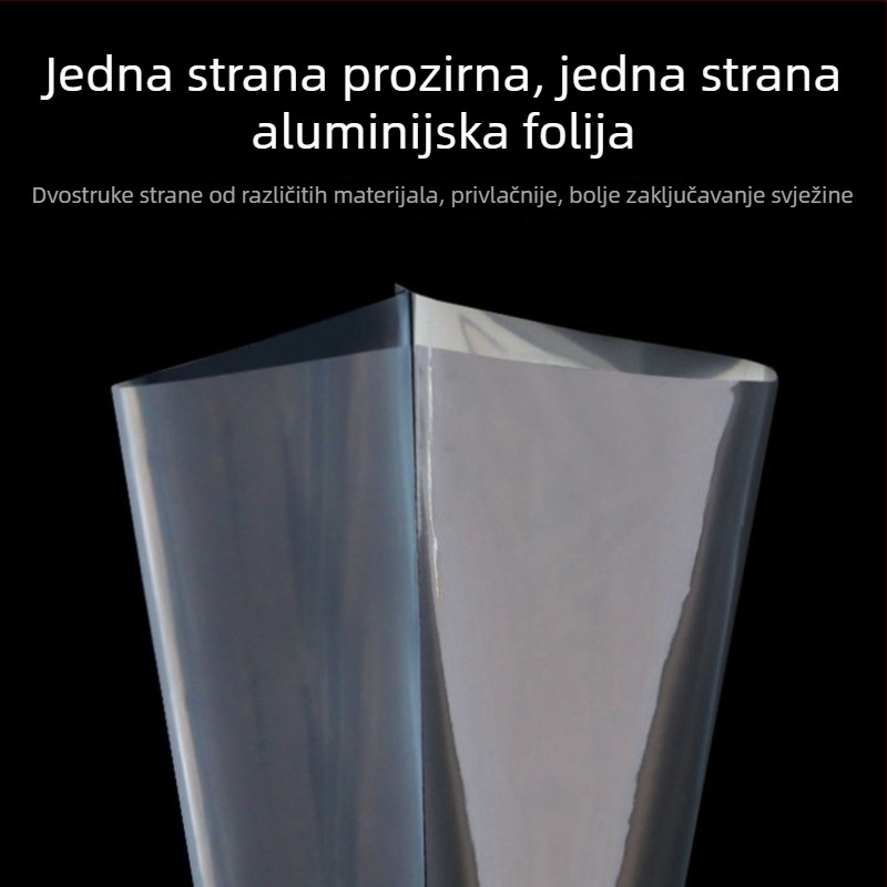 Najlon prozirna Yin-Yang vakuumska vrećica za hranu s aluminijskom folijom, vrećica s plosnim otvorom za kuhana jela