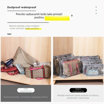 Prozirna torba za skladištenje za garderobu, otporna na prašinu, viseći organizator od netkanog materijala